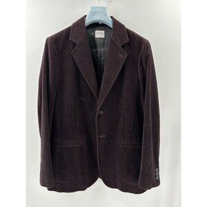 Armani Collezioni Burgungy And Black Velvet Blazer Size 42/XL